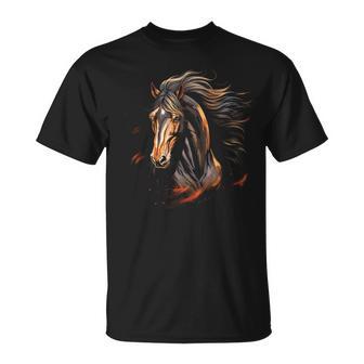 Mustang Horse Wilderness Colourful Horse Lovers Animal World Riding T-Shirt - Geschenkecke