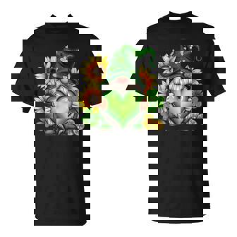 Nains Mignons De La Saint-Patrick Tenant Un Trèfle Et Un Tournesol T-Shirt - Cadeauxyz