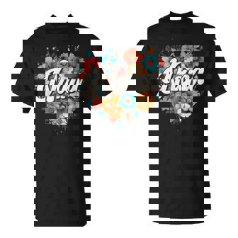 Nana Floral Heart Flower Mother's Day Vintage Retro T-Shirt - Monsterry