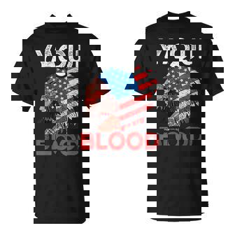 Native American Blood Yaqui Indian USA Flag T-Shirt - Monsterry
