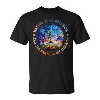 Nature Is My Religion The Earth Is My Church Mandala Tree T-Shirt - Geschenkecke