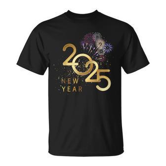 New Year's Eve Party Supplies 2025 Happy New Year Fireworks T-Shirt - Geschenkecke