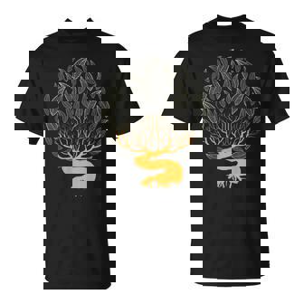 Night Fall Tree Leaves Skeleton Plant Nature Lover T-Shirt - Monsterry