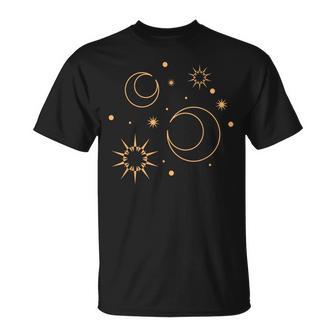 Night Star Moon Sun Sky Stars Esoteric Astrology T-Shirt - Geschenkecke