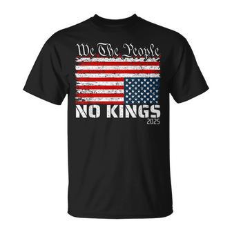 No Kings In America Distress Flag Upside Down We The People T-Shirt - Thegiftio UK