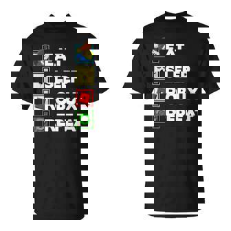 Noob And Professional Gamer Eat Sleep Robux Repeat T-Shirt | Mazezy