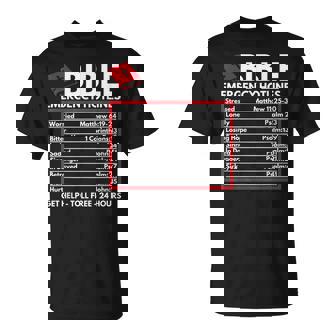 Números De Emergencia De La Biblia Divertida Biblia Cristiana Y Jesús Camiseta unisex - Regaloses