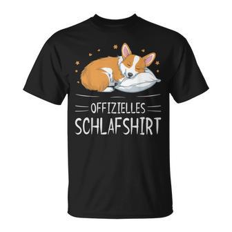 Official Sleep Corgi Dog Sleeping Chilling Dog T-Shirt - Geschenkecke