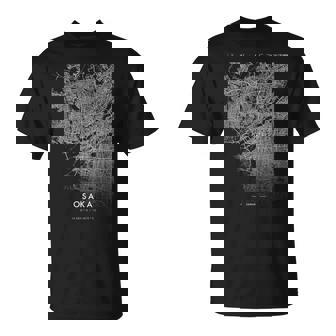 Osaka Japón City Coordenadas Skyline City Mapa Camiseta unisex - Regaloses