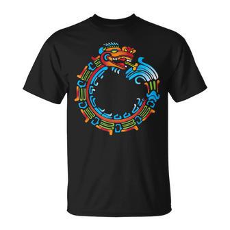 Ouroboros Quetzalcoatl Feathered Aztec Maya T-Shirt - Geschenkecke