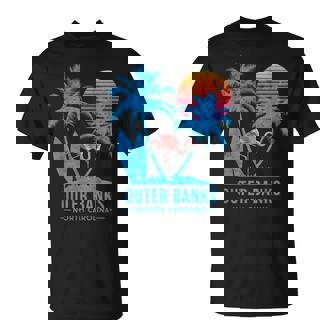 Outer Banks Carolinaacacionesintage Atardecer Camiseta unisex - Regaloses