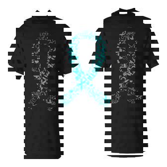 Ovarian Cancer Teal Awareness Ribbon Mother's Day T-Shirt | Seseable CA