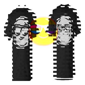 Panromantic Asexual Pride T Shirt Sunglasses Emoticon T-Shirt - Monsterry