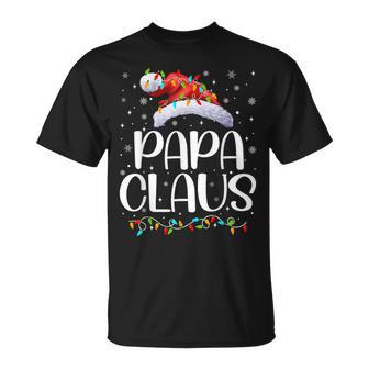 Papa Claus Xmas Lights Christmas Pajama Matching Family T-Shirt - Monsterry