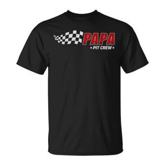 Papa Pit Crew Race Car Birthday Family Matching Pit Crew T-Shirt | Seseable UK