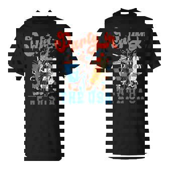 Party In The USA Hot Dog Fireworks American Flag 4th Of July T-Shirt - Monsterry