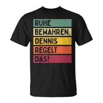 Peace Keep Dennis Regelt The Saying In Retro Colours T-Shirt - Geschenkecke