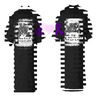 Peace Love Cure Alzheimers Disease Awareness Purple Ribbon Tank Top T-Shirt - Monsterry