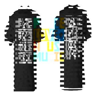 Peace Love EDM Print Techno Festival House Music Tank Top T-Shirt - Monsterry