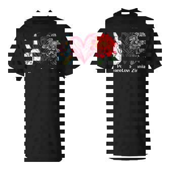 Peace Love Zinnia Flower Hippie Zinnia Lover T-Shirt - Monsterry