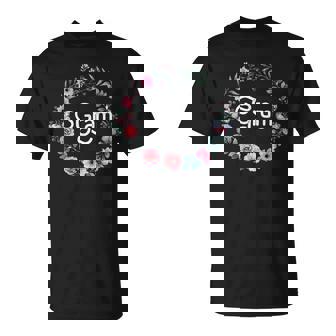 Perfect Mother's Day For Grandma Floral Gram T-Shirt - Monsterry