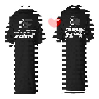 Personalized For Zayn & Friends Adulte Noir I Love Zaynintage Imprimée Lettre Petit Regular Small Ca Col Rond Manche Côtelée Courte S T-Shirt - Cadeauxyz