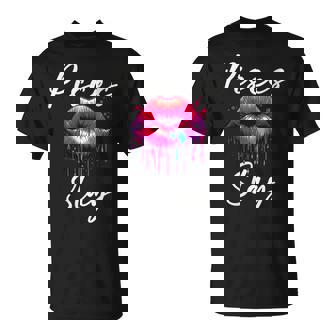 Pisces Slay Horoscope Zodiac Sign Lips Paint T-Shirt - Monsterry