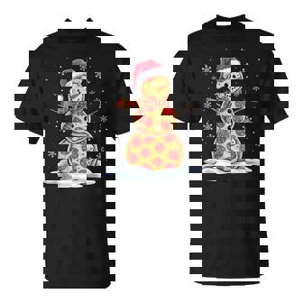 Pizza Snowman Santa Hat Christmas Pizza Christmas Holiday T-Shirt - Monsterry