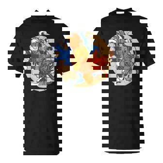 Poisson Rouge Japonais Samouraï Wave Orange Poisson Carpe T-Shirt - Cadeauxyz