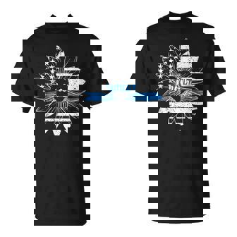 Police Mom Flower Mom Of A Police Officer Mother T-Shirt | Mazezy