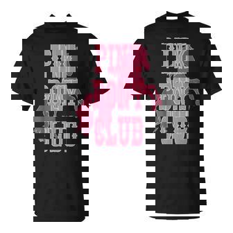 Pony And Heels Lover Pink Girls Clubs Disco Birthday Cowgirl T-Shirt - Monsterry