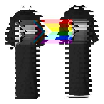 Progressive Pride Rainbow Flag Retro Vintage T-Shirt - Monsterry