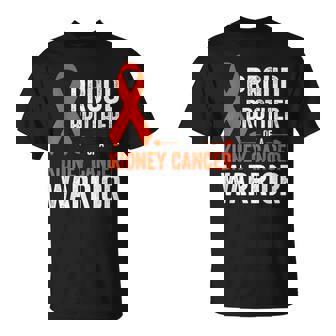 Proud Brother Of A Kidney Cancer Warrior Awareness Ribbon T-Shirt - Monsterry