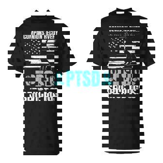 Ptsd Perro De Servicio Bandera Estadounidense Ptsdeteranos De Ee Uu Camiseta unisex - Regaloses