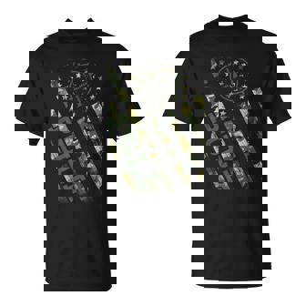 Pull Shotgun Skeet Trap Clay Pigeon Shooting Camo Usa Flag T-Shirt - Monsterry