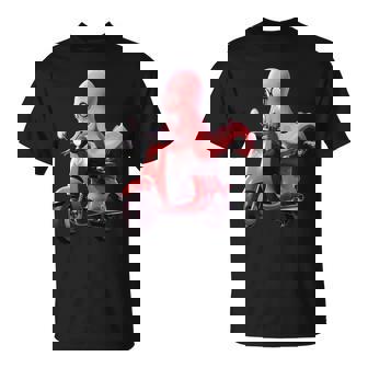 Pulpo Montar Scooter Divertido Motor Biker Ciclomotor Rider Camiseta unisex - Regaloses