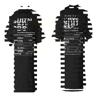 Puritan Pennsylvania Proud Nutrition Facts T-Shirt - Monsterry