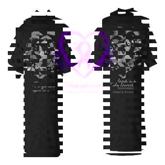 Purple Heart Butterfly Hope For A Cure Alzheimer's Awareness T-Shirt - Monsterry