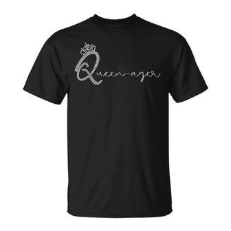 Queen-Ager Senior Woman Milestone Birthday T-Shirt - Monsterry UK