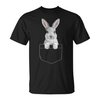 Rabbit In Chest Pocket Easter Bunny Carnickel For Women T-Shirt - Geschenkecke