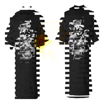Raccoon Holding Sunflower Cute Flower T-Shirt - Thegiftio UK