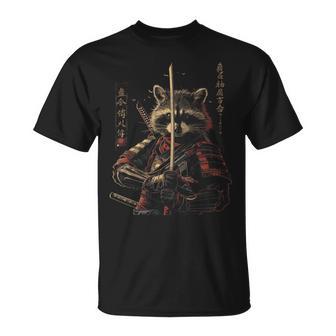 Raccoon Samurai Anime Cartoon Japanese Ninja Japan T-Shirt - Geschenkecke