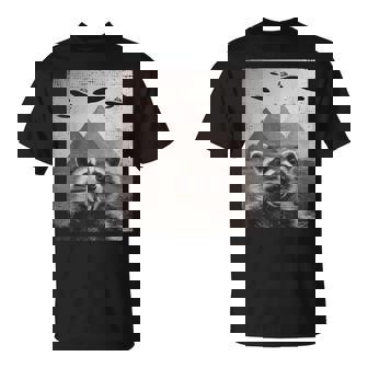 Raccoon Ufo Meme Racoon Selfie With Ufos T-Shirt - Thegiftio