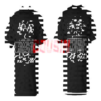 Race Car Birthday Party Racing Family Cousin Pit Crew T-Shirt - Monsterry