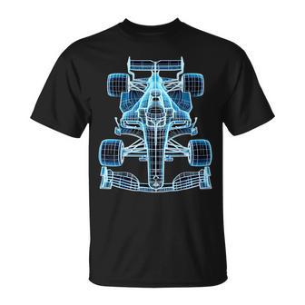 Racing Car Blueprint Engineering T-Shirt - Thegiftio UK