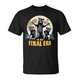 Racoon Meme In My Feral Era Racoons Howling At The Moon T-Shirt - Monsterry