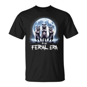 Racoons Howling At The Moon In My Feral Era Racoon Meme T-Shirt - Monsterry