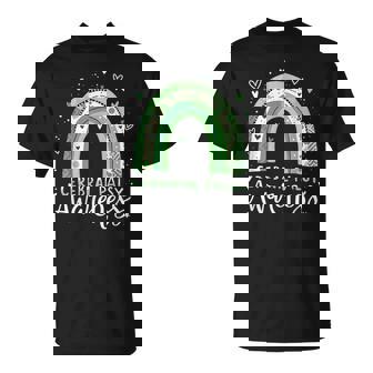 Rainbow In March We Wear Green Cerebral Palsy Awareness T-Shirt | Mazezy