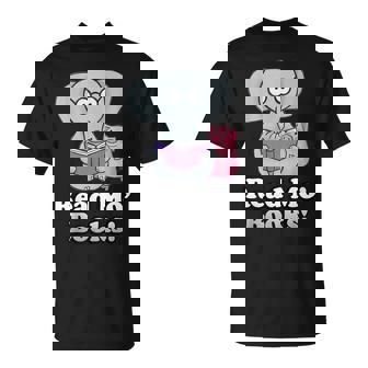 Read Mo Books Cute Reading Elephant Teacher Librarian T-Shirt | Seseable UK