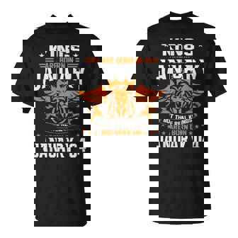 Real Kings Are Born On January 4th Birthday T-Shirt - Monsterry